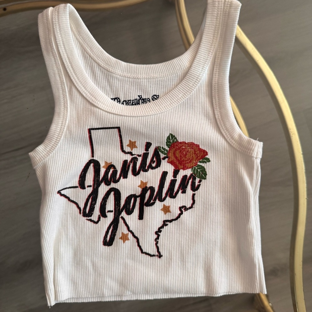 Rowdy Sprout Janis Joplin Texas Graphic Kids Tank Top